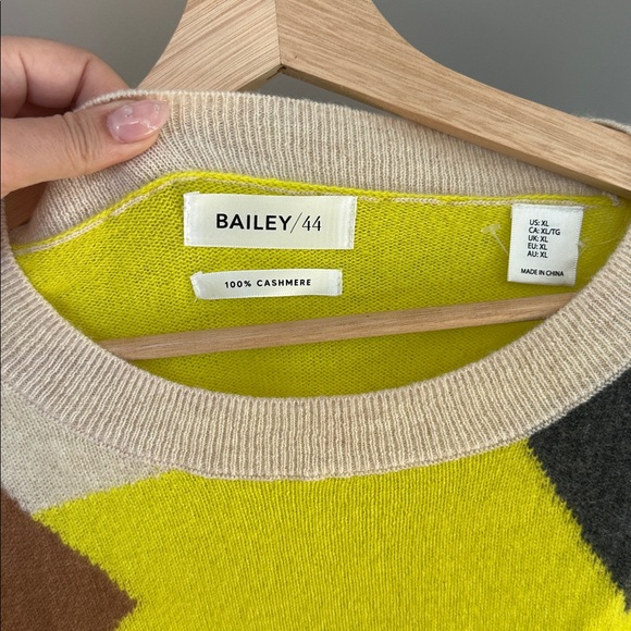 Cashmere Colorblock Sweater in Yellow, Brown, and Black - Picture 3 of 4